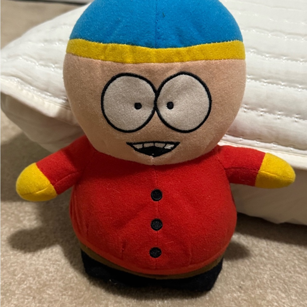 Colorful Plush Toy with Red and Blue Accents